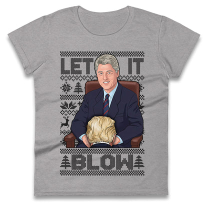 Bill Clinton Christmas Ladies T Shirt