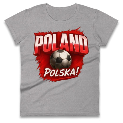 Poland Retro World Cup Ladies T Shirt