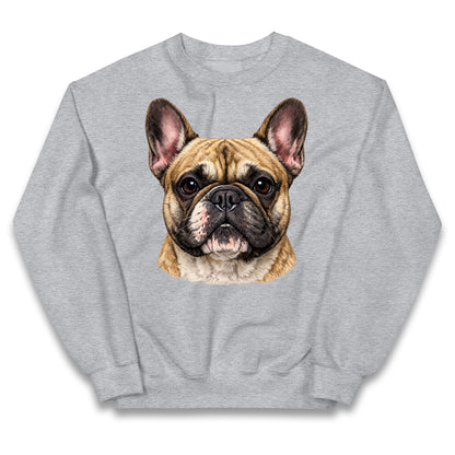French Bulldog Face Kids Jumper