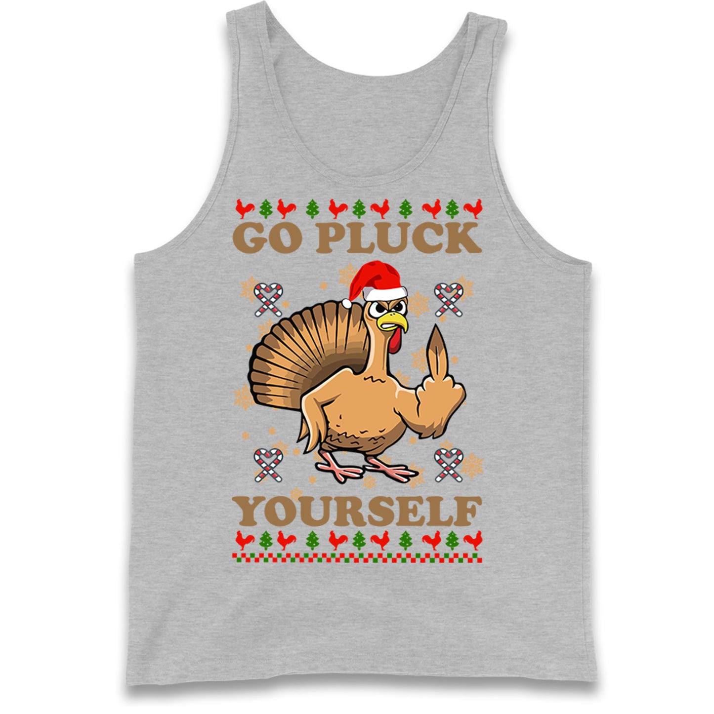 Christmas Go Pluck Yourself Funny Tank Top