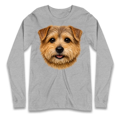 Norfolk Terrier Dog Face Longsleeve T Shirt 