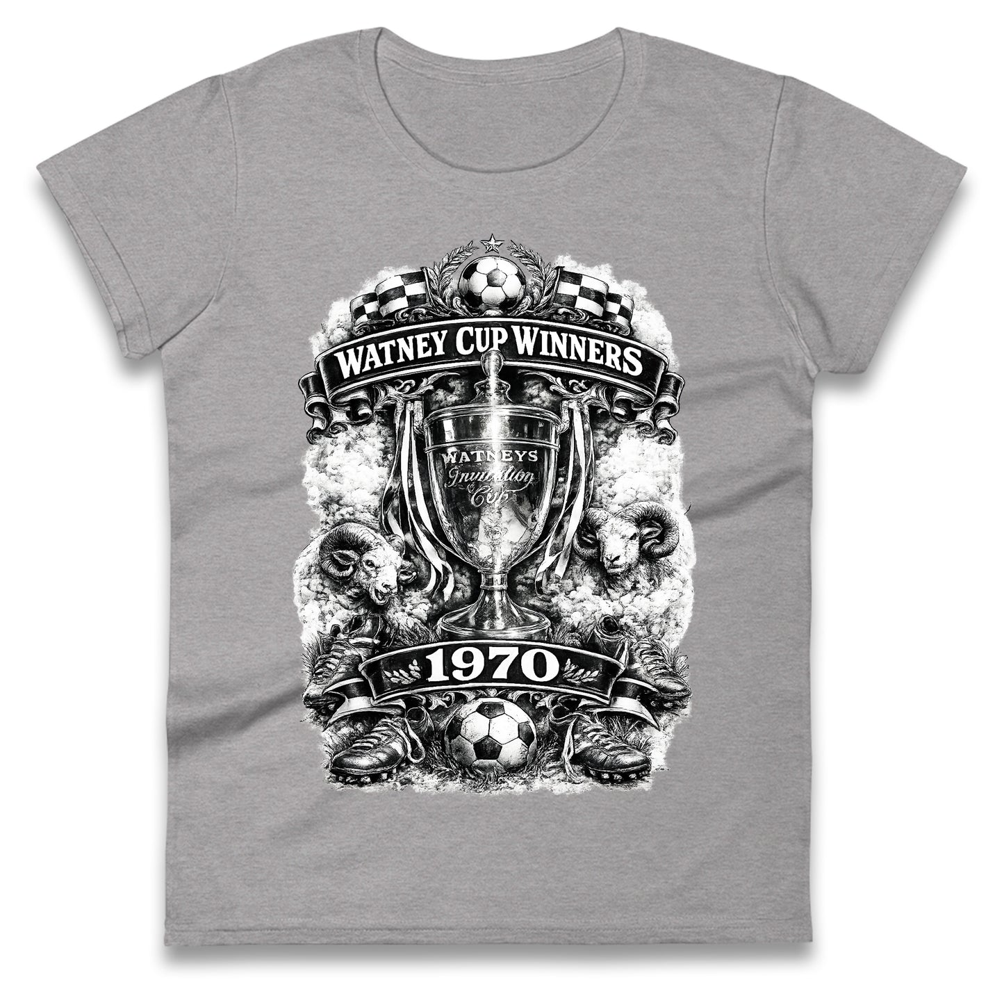 Retro Derby Watney Cup Winners 1970 Ladies T Shirt 