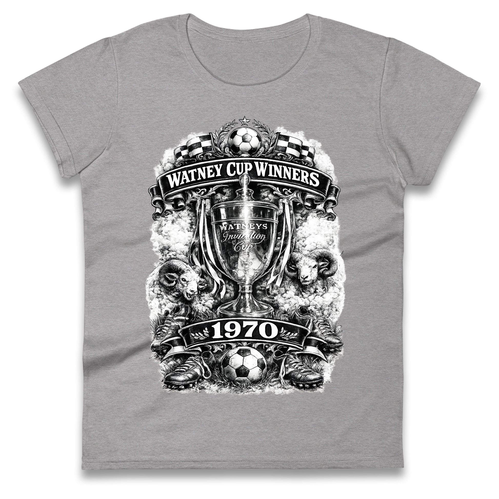 Retro Derby Watney Cup Winners 1970 Ladies T Shirt 