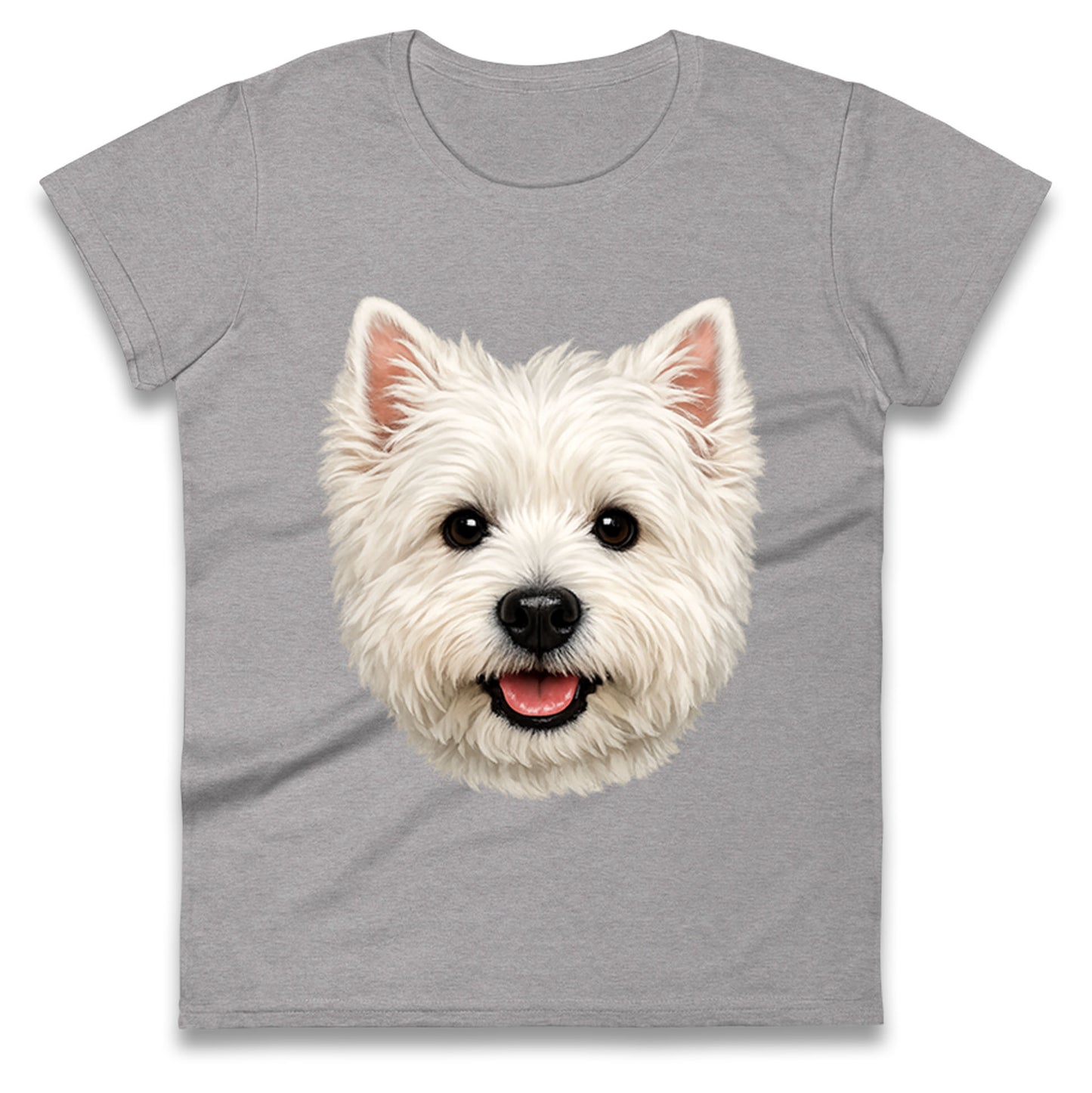 West Highland White Terrier Dog Face Ladies T Shirt