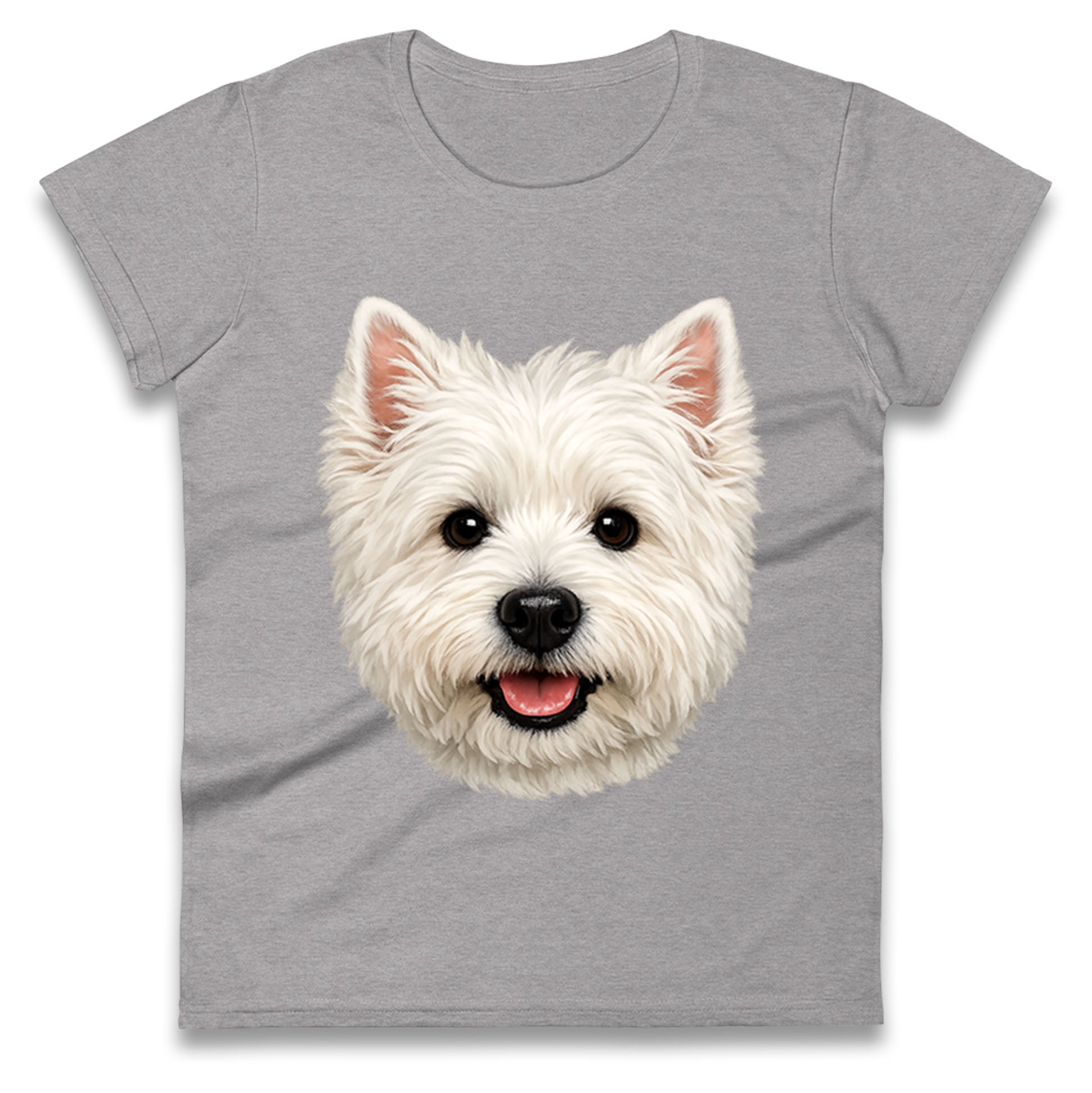 West Highland White Terrier Dog Face Ladies T Shirt