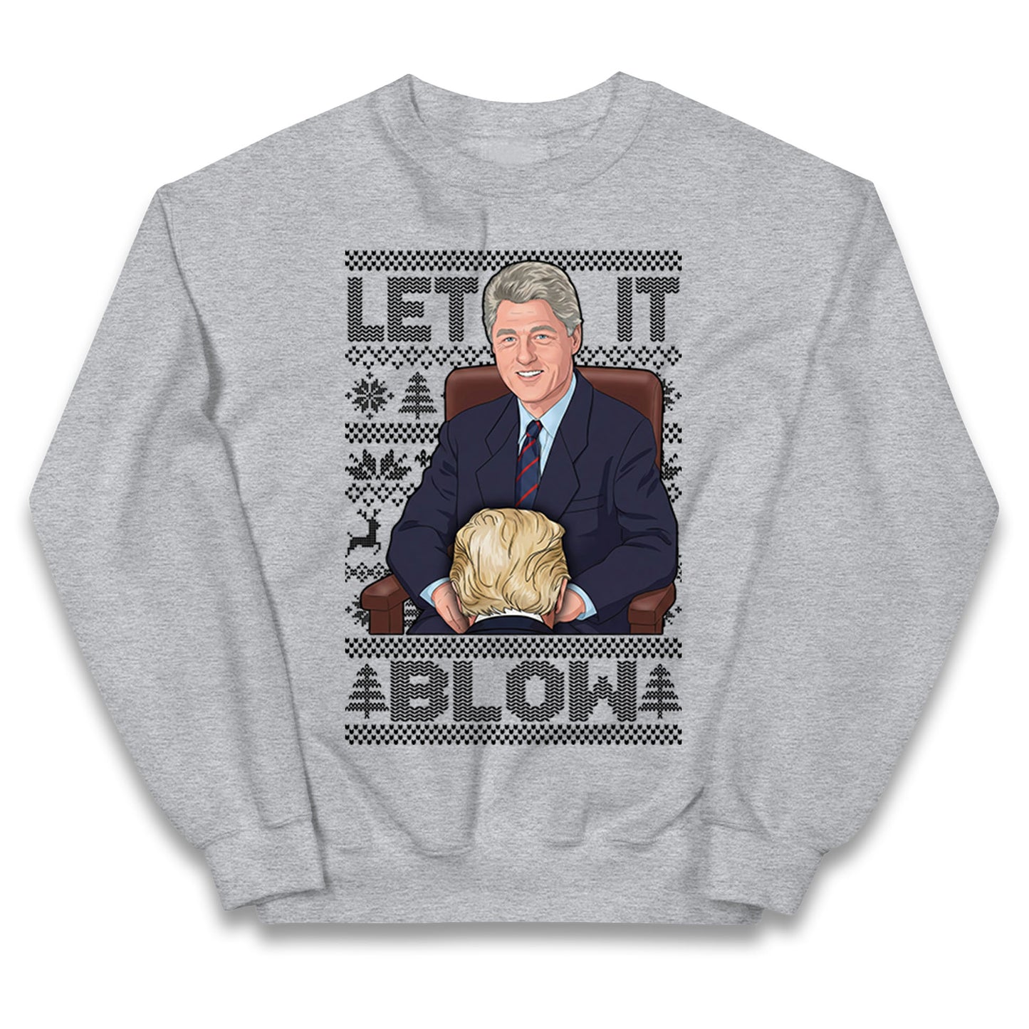 Let it Blow Donald Trump & Bill Clinton Christmas Kids Jumper