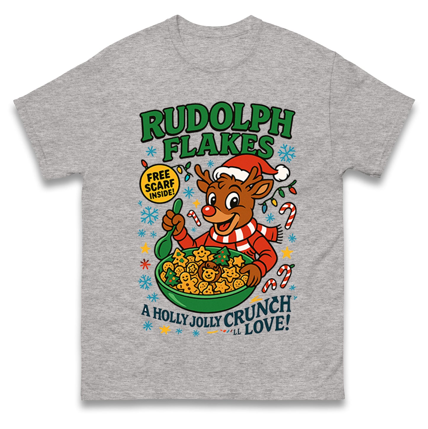 Rudolph Flakes Christmas T Shirt
