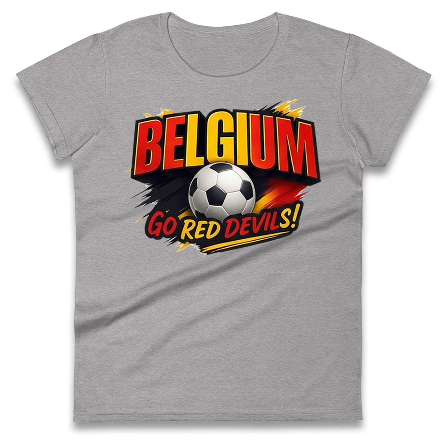 Belgium Retro Football Ladies T Shirt