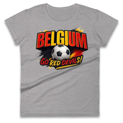 Belgium Retro Football Ladies T Shirt