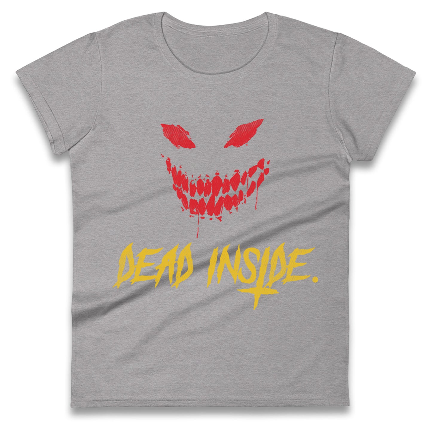 Horror Face Dead Inside Halloween Womens t shirt