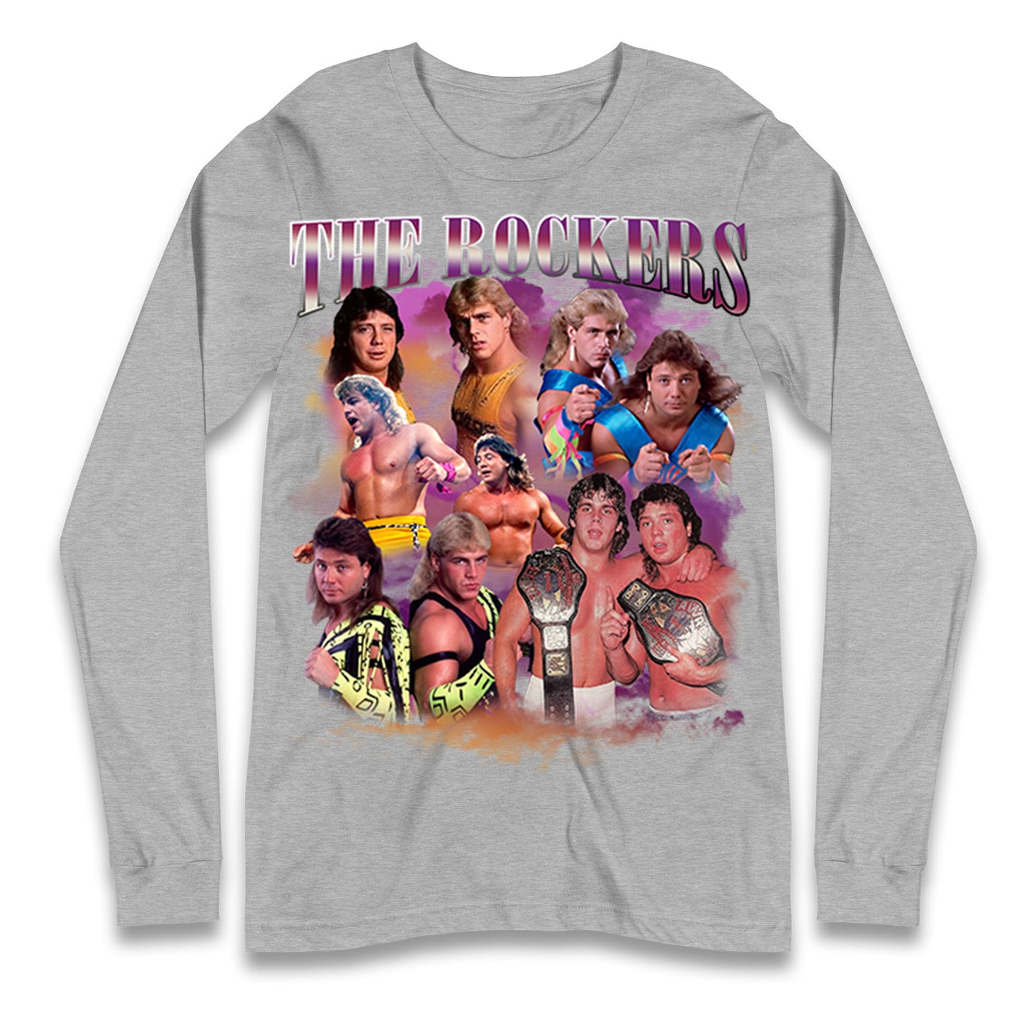 Retro The Rockers Bootleg Wrestling Long Sleeve T Shirt
