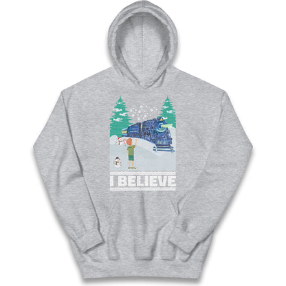 I Beleive Polar Express Christmas Kids Hoodie