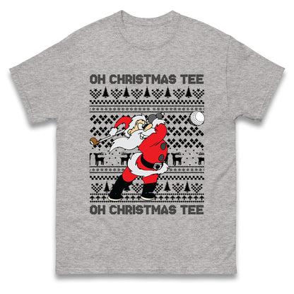 Santa Golfing Christmas T Shirt