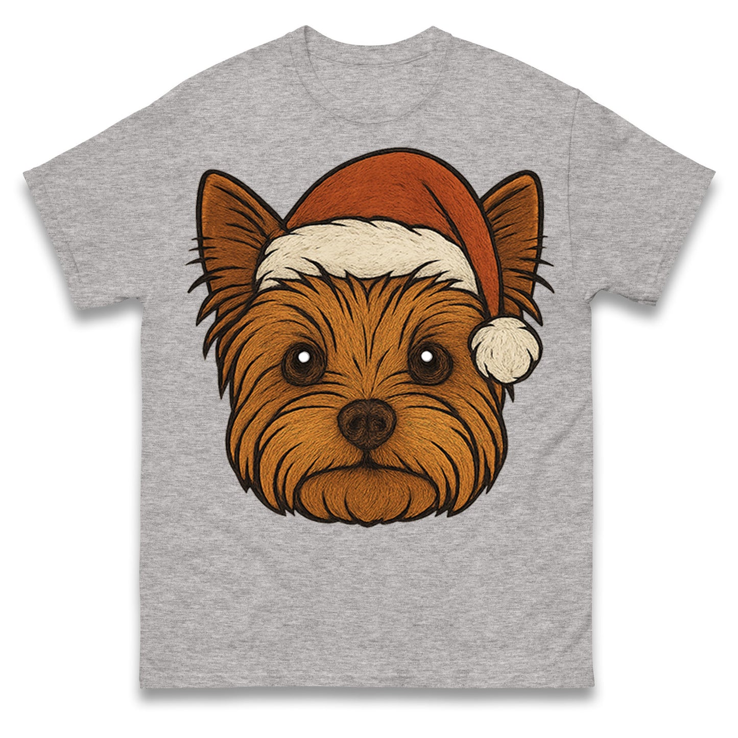Yorkshire Terrier Face Christmas T Shirt