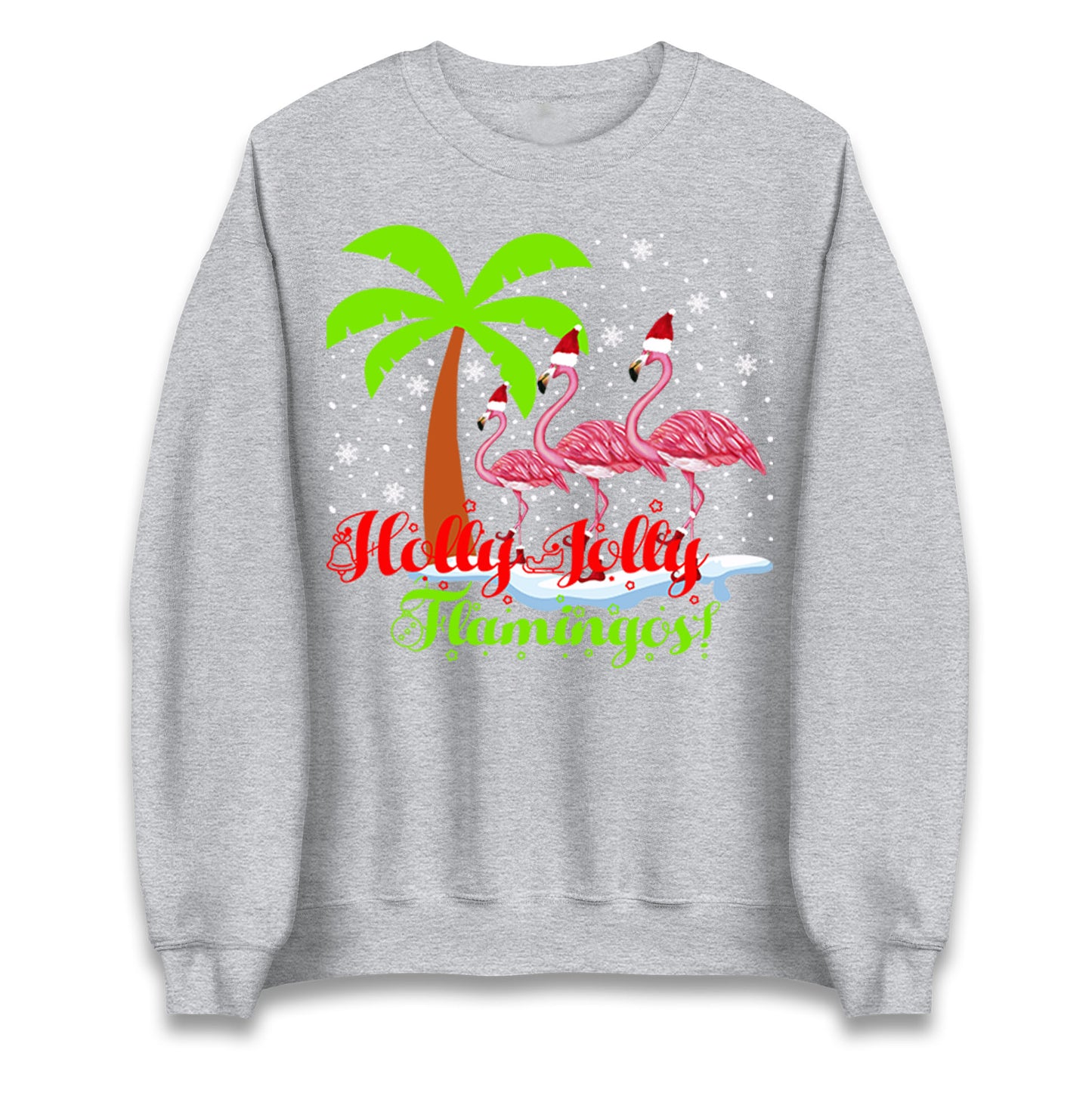 Holly Jolly Flamingos Christmas Unisex Sweatshirt