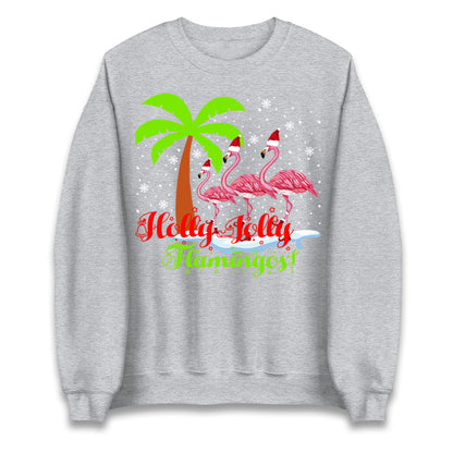 Holly Jolly Flamingos Christmas Unisex Sweatshirt