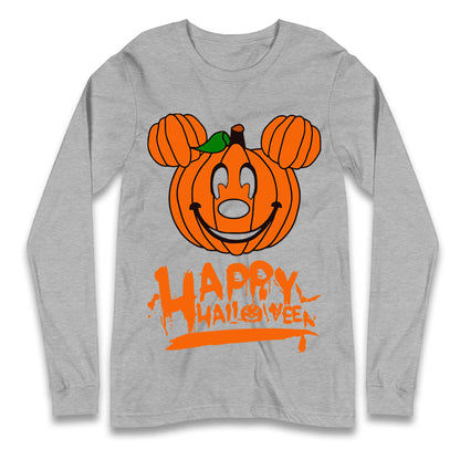 Mickey Mouse Pumpkin Happy Halloween Long Sleeve T Shirt