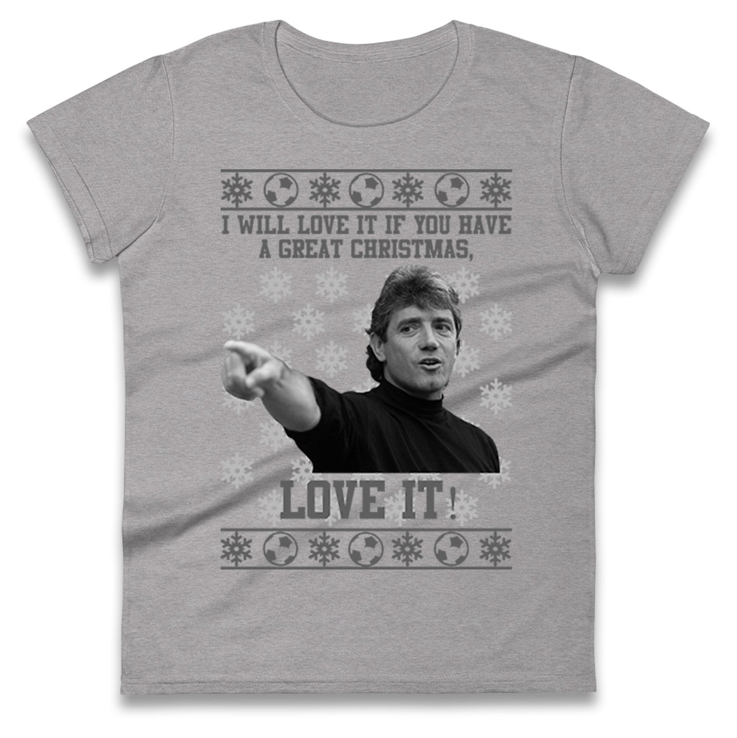 Kevin Keegan Christmas Womens t shirt