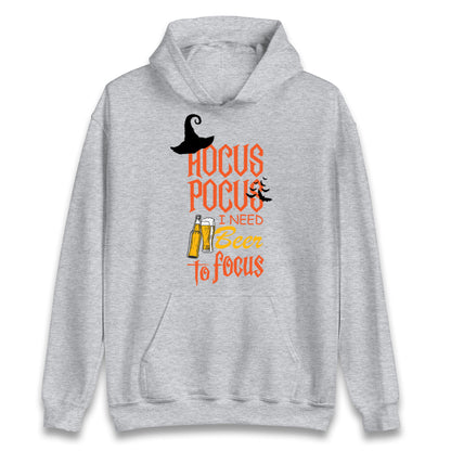 Hocus Pocus I Need Beer To Focus Halloween Hoodie
