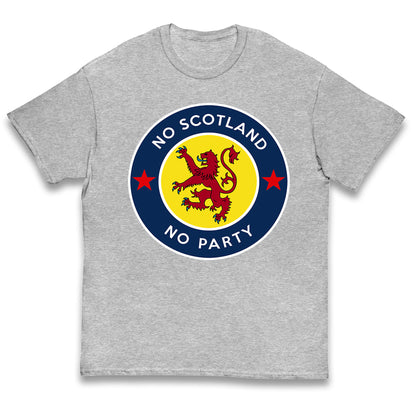 No Scotland No Party Kids T Shirt