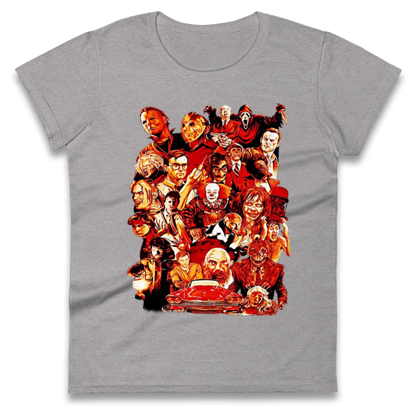 Horror Characters Halloween Womens t shirts