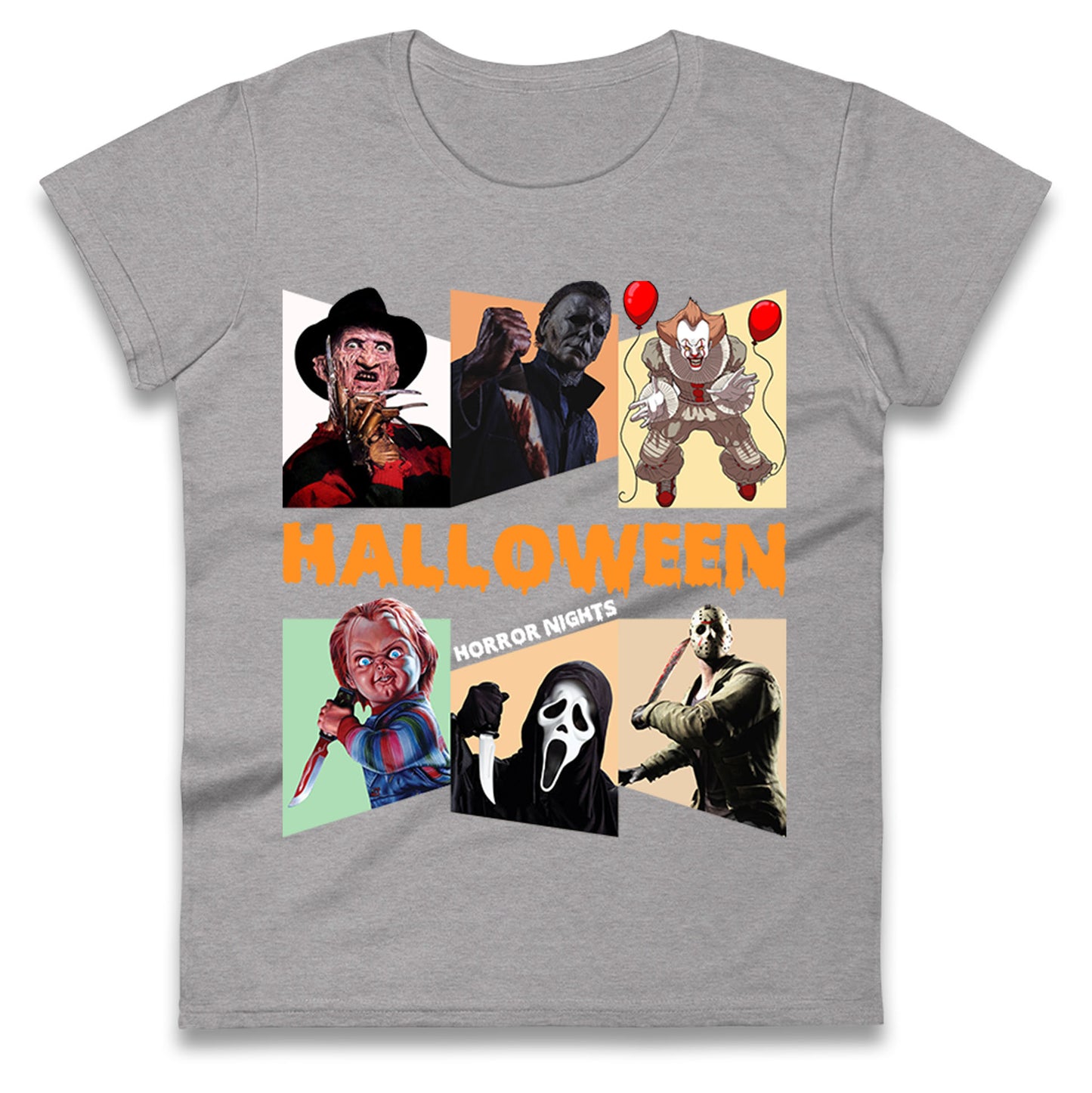 Horror Characters Halloween Horror Nights Womens t shirts