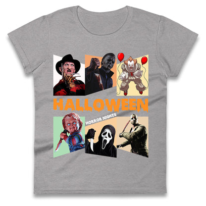 Horror Characters Halloween Horror Nights Womens t shirts