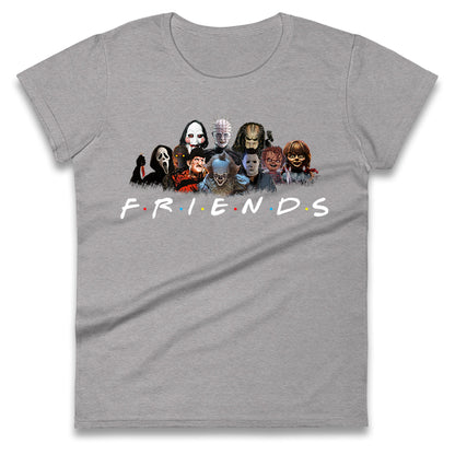 Horror Characters Friends Halloween Womens t shirts