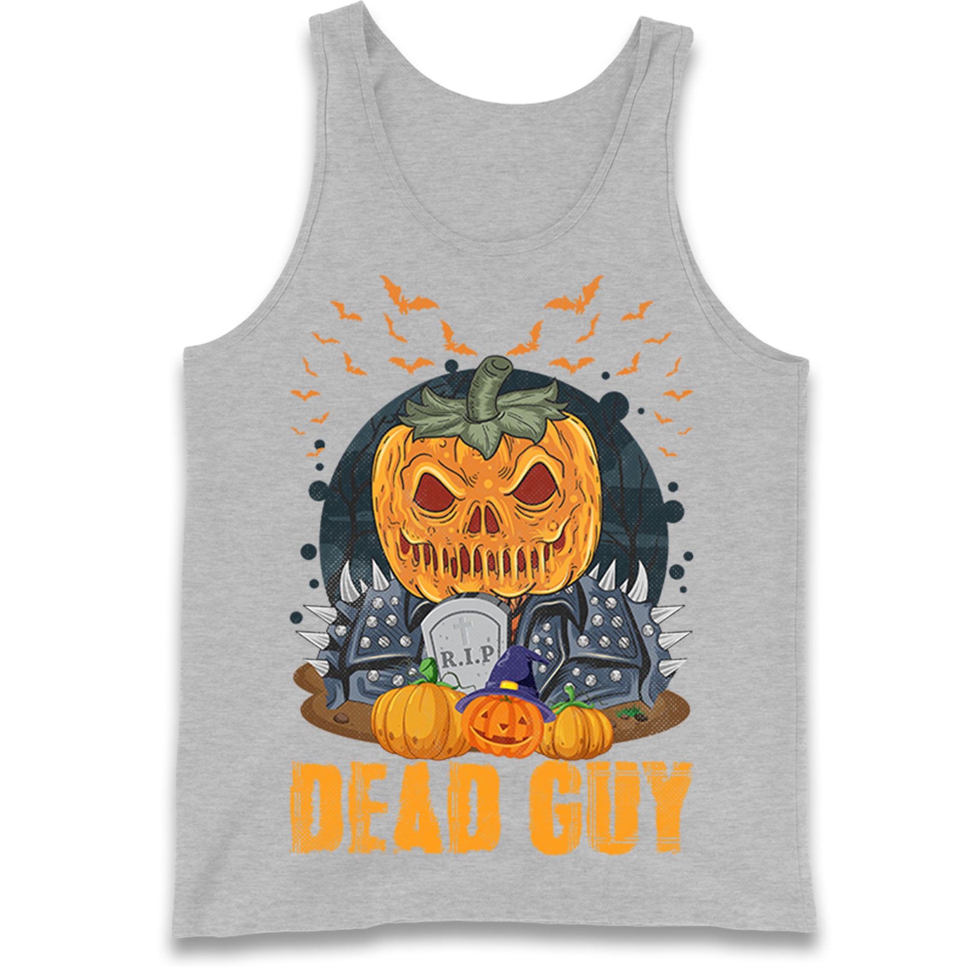 Scary Pumpkin Dead Guy Tank Top
