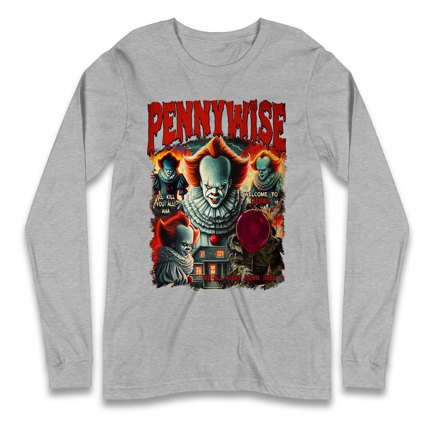 The Clown Pennywise Halloween Bootleg Long Sleeve T Shirt