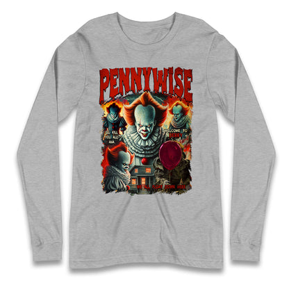 The Clown Pennywise Halloween Bootleg Long Sleeve T Shirt