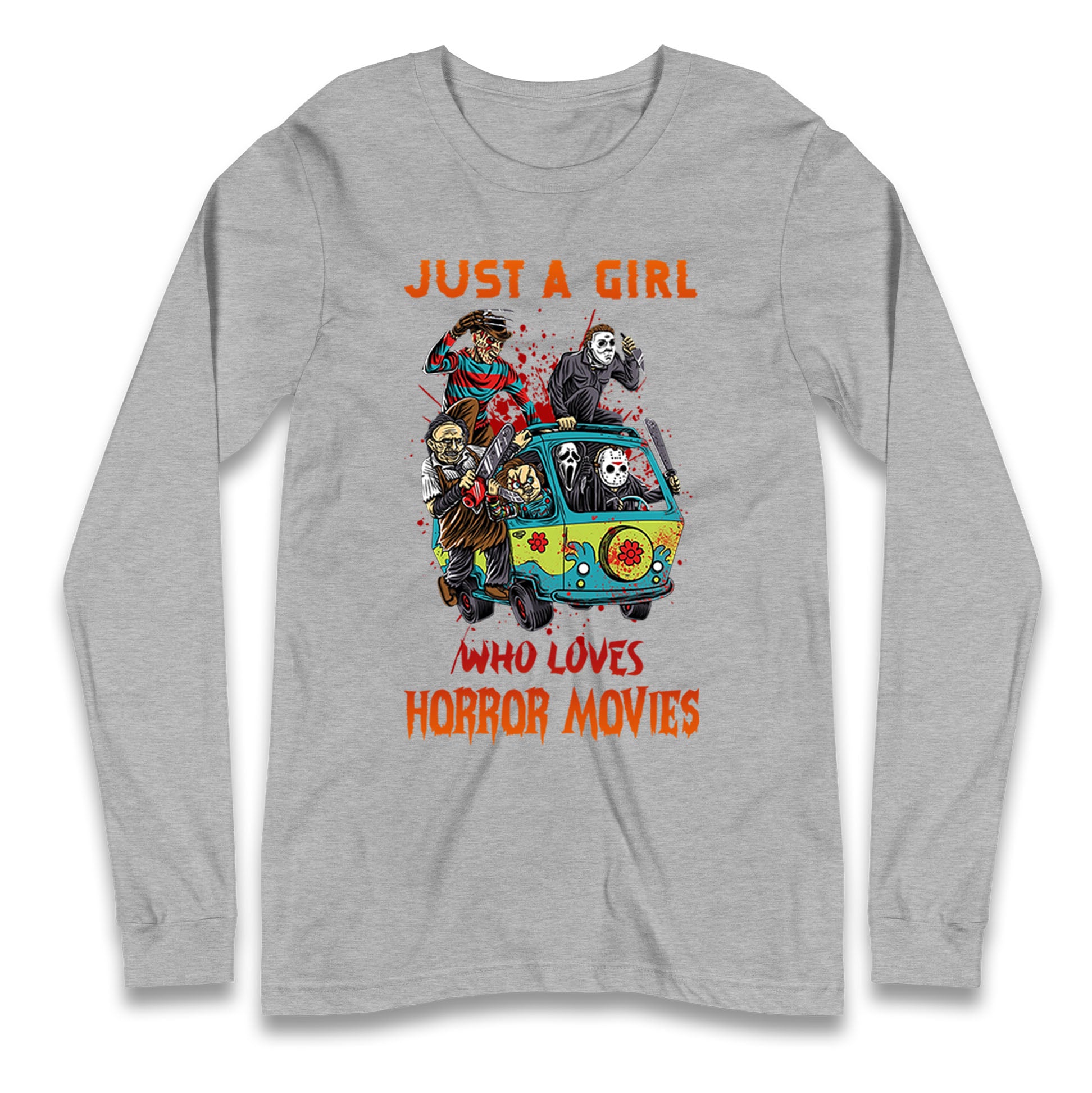 Just A Girl Who Loves Horror Movies Halloween T Shirt
