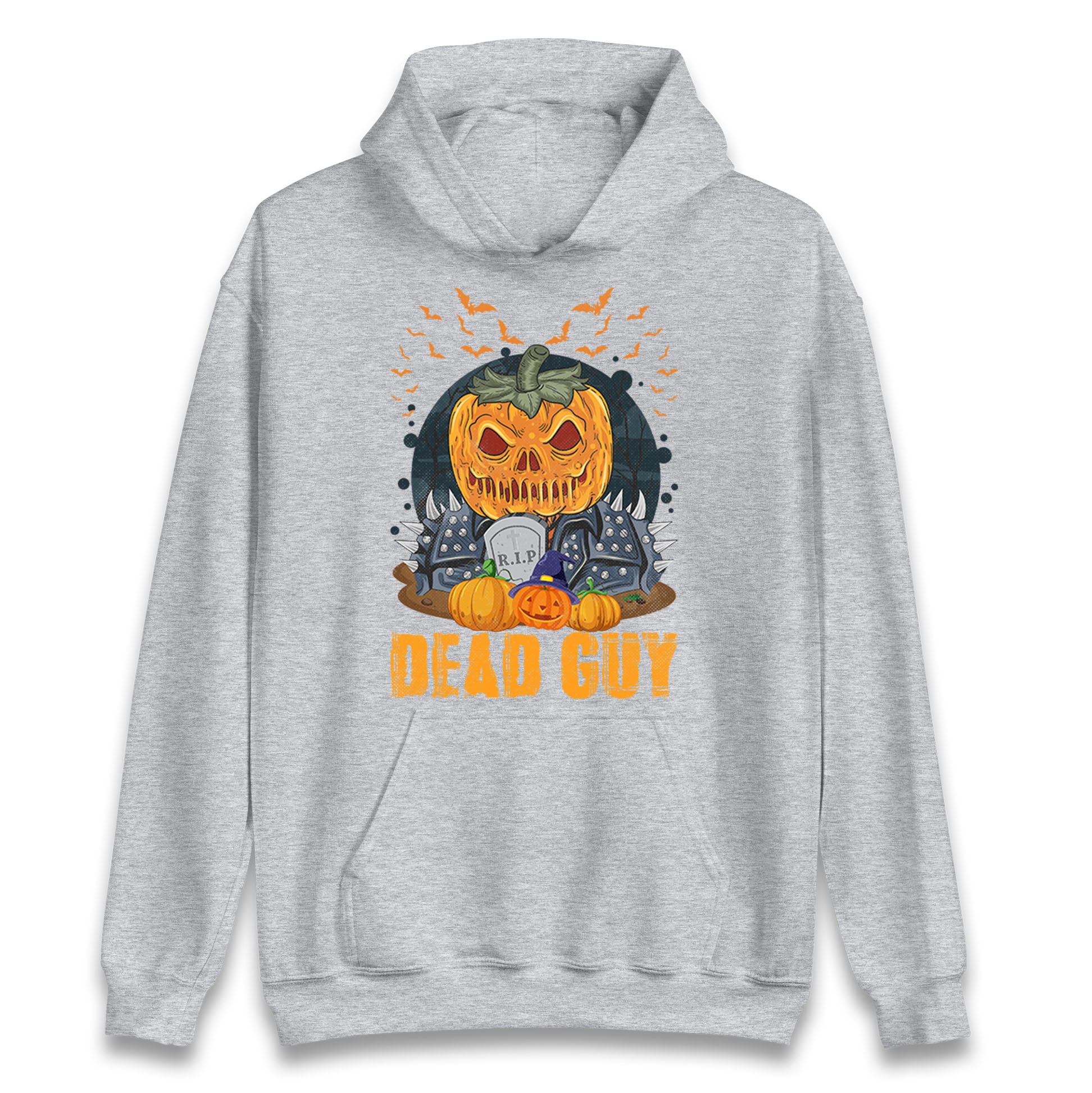 Scary Pumpkin Dead Guy Halloween Hoodie

