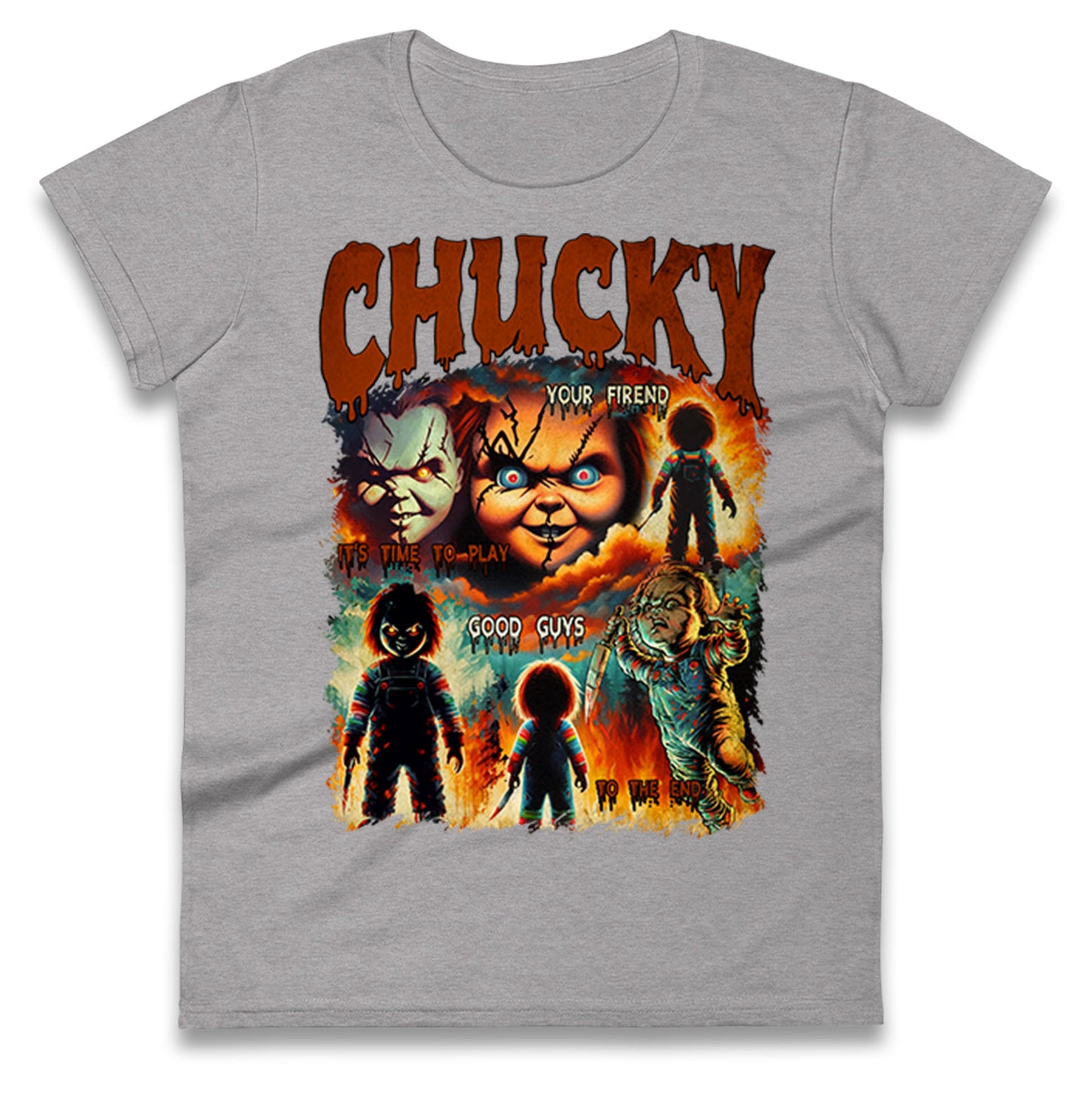 Chucky Doll Good Guys Halloween Bootleg Womens T Shirt