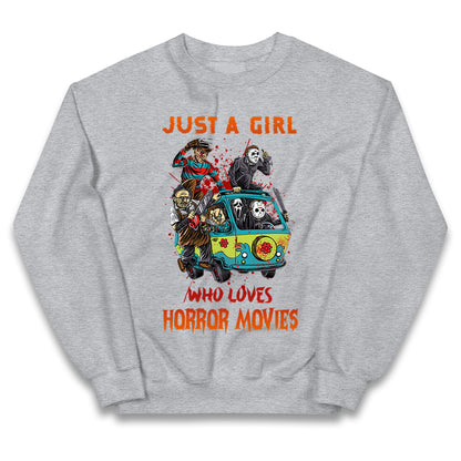 Just A Girl Who Loves Horror Movies Halloween Jumper
