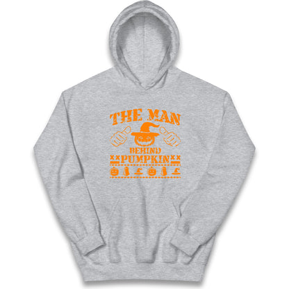 The Man Behind Pumpkin Halloween Kids Hoodie