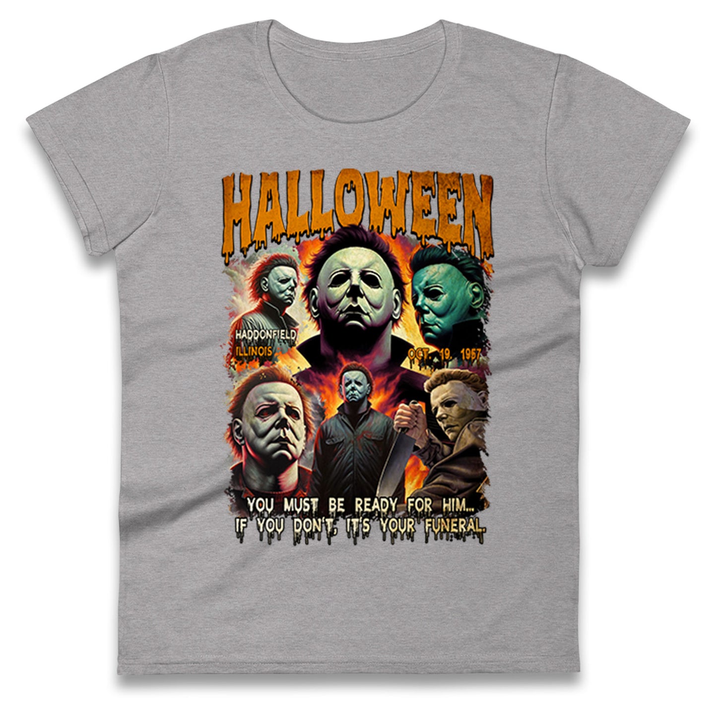Michael Myers Horror Halloween Bootleg Womens T Shirt