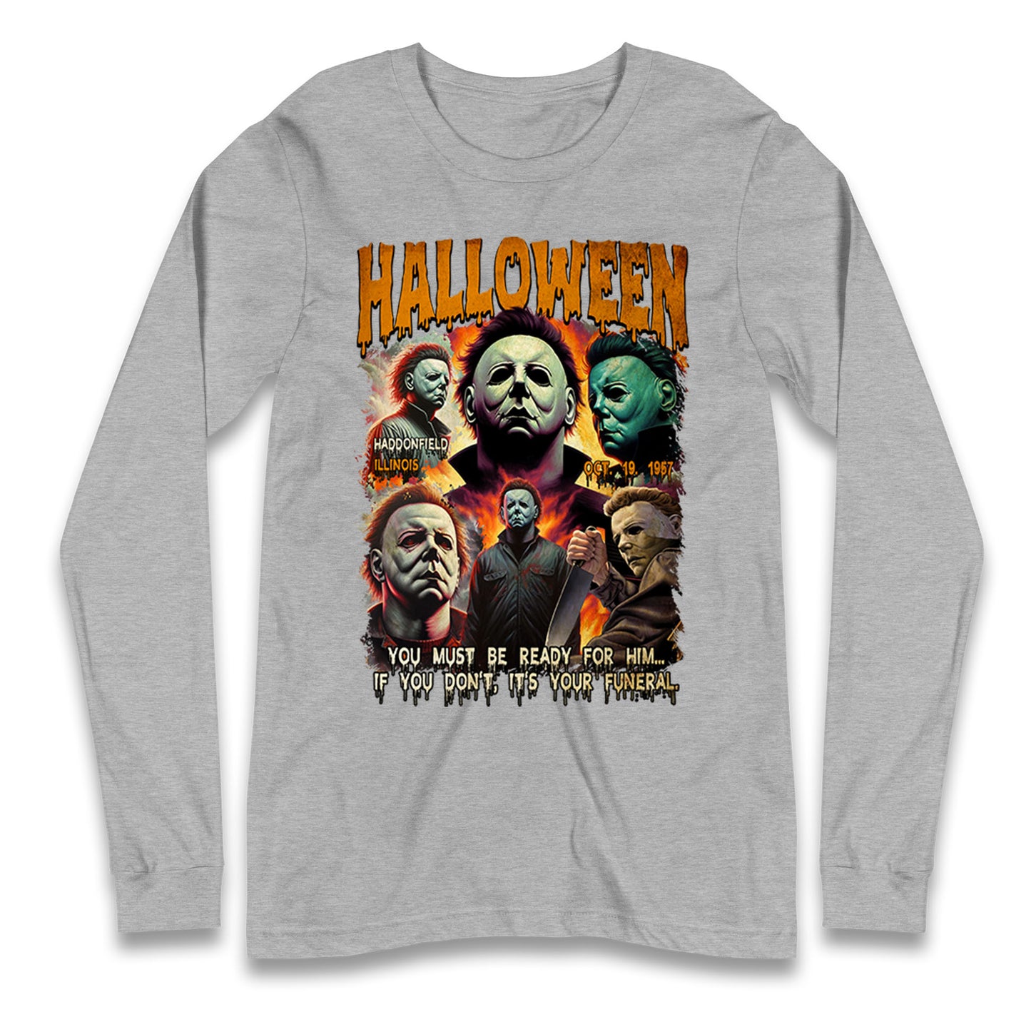 Michael Myers Horror Halloween Bootleg Long Sleeve T Shirt
