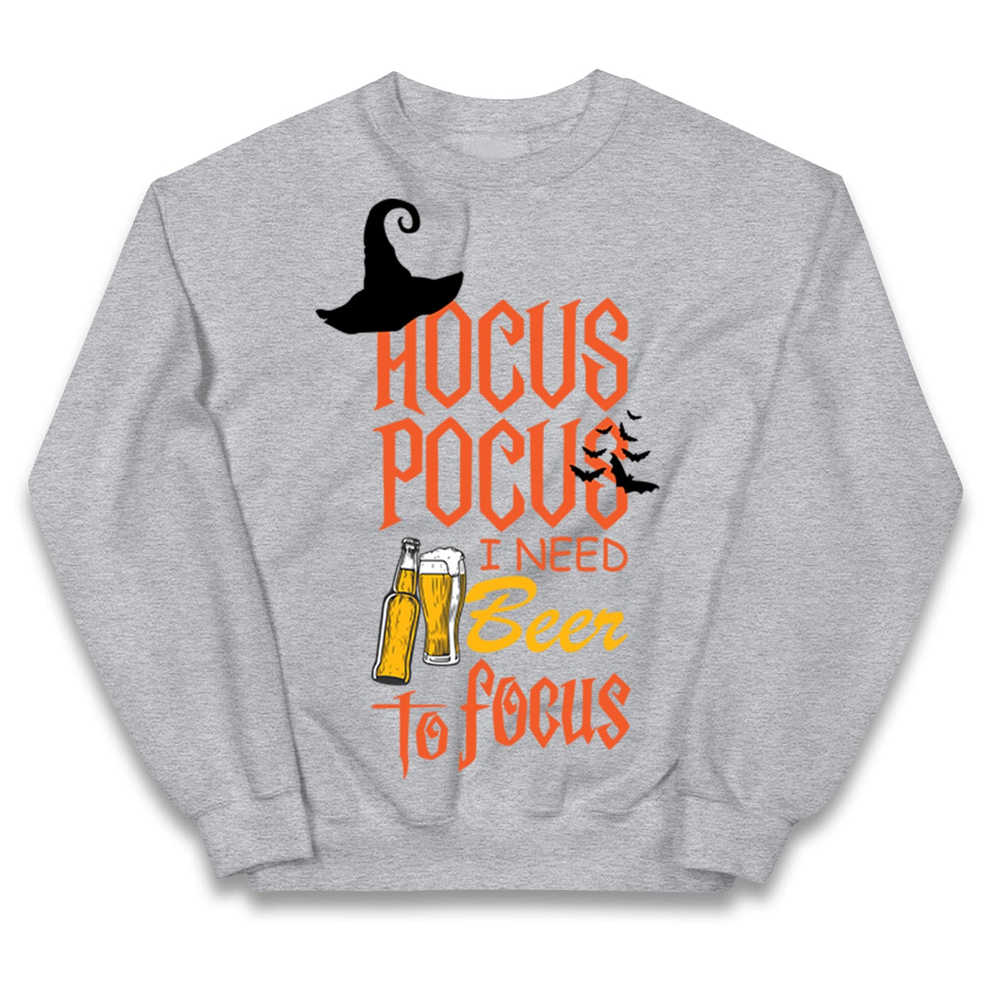 Hocus Pocus I Need Beer To Focus Halloween Jumper
