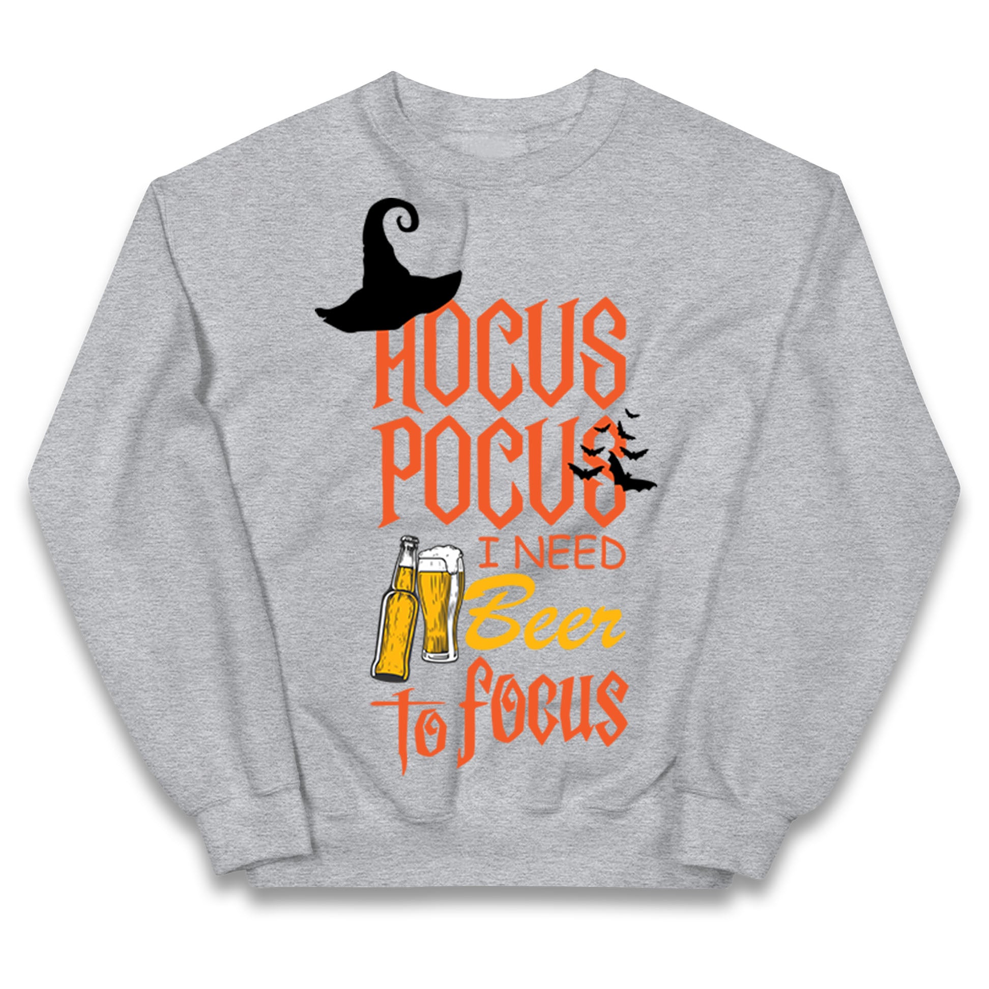 Hocus Pocus I Need Beer To Focus Halloween Jumper
