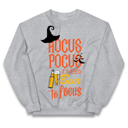 Hocus Pocus I Need Beer To Focus Halloween Jumper
