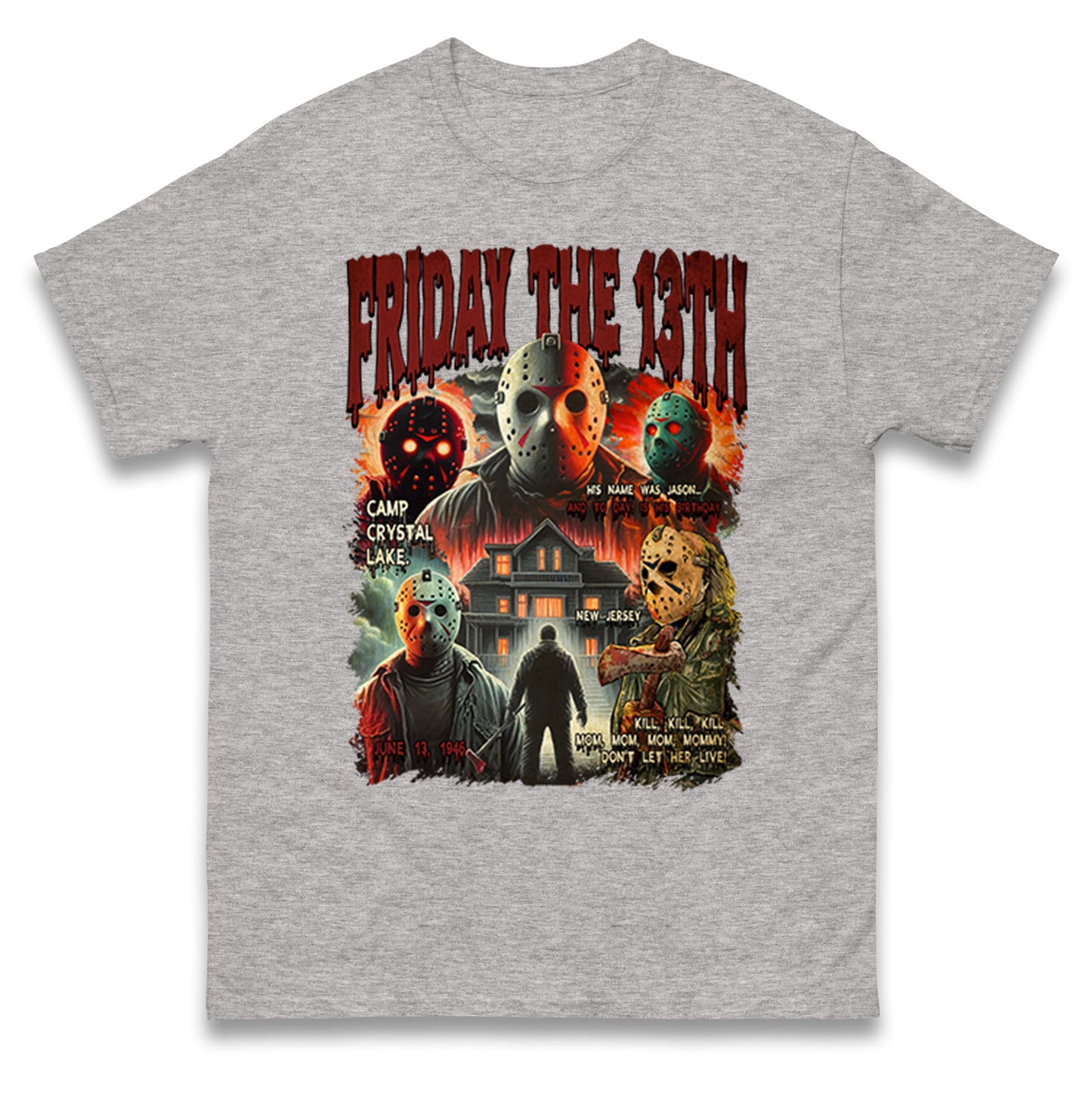 Jason voorhees Friday The 13th horror Halloween Bootleg T Shirt