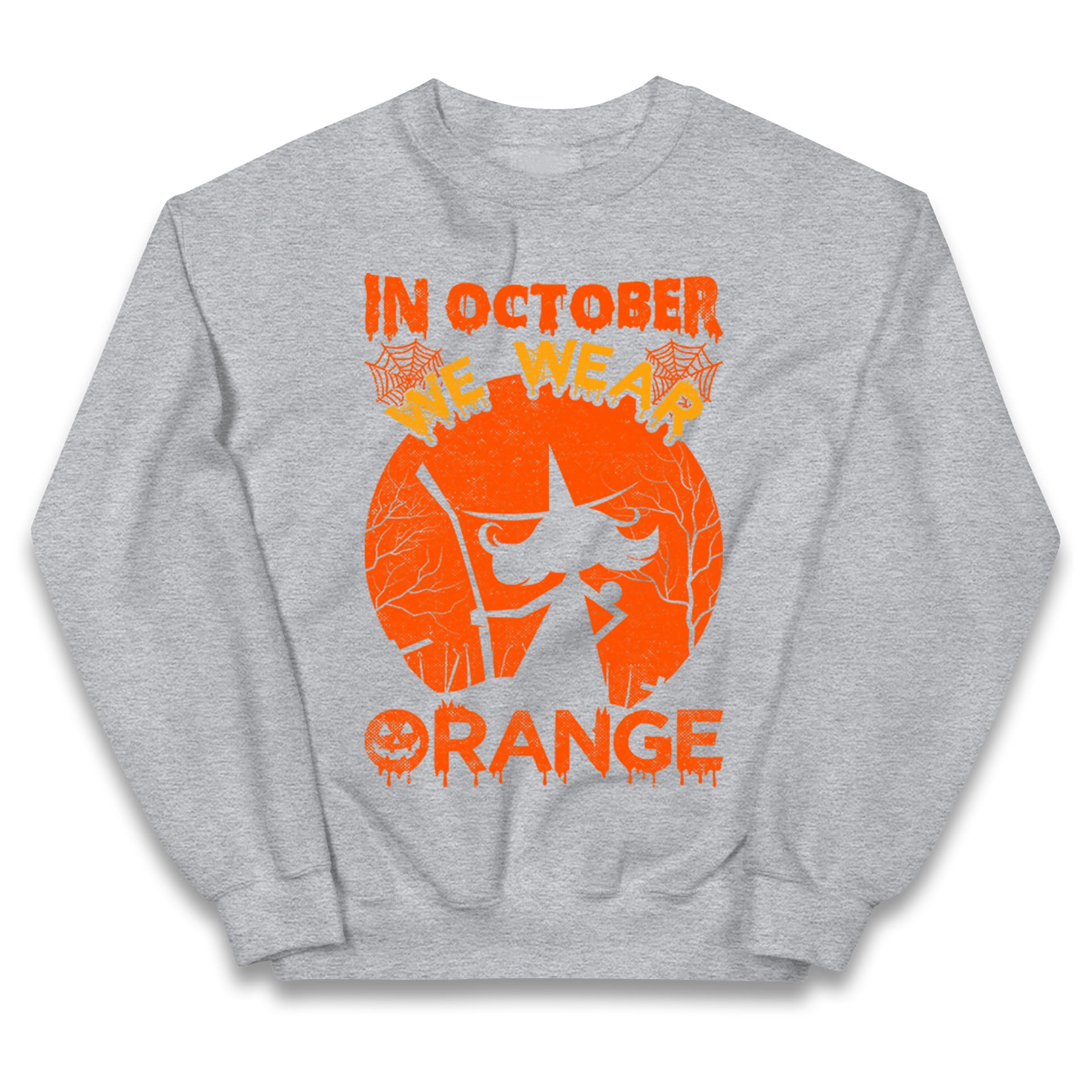 In October We Wear Orange Halloween Jumper
