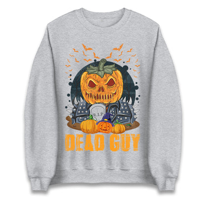 Scary Pumpkin Dead Guy Halloween Sweatshirt
