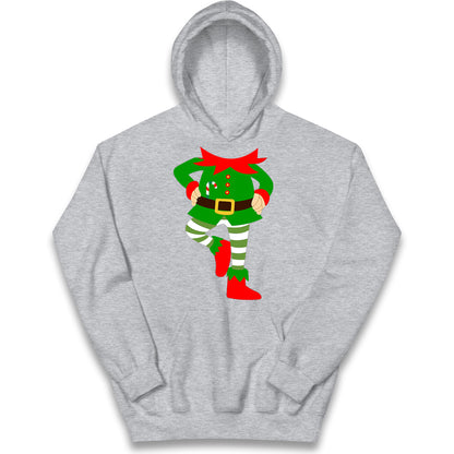 Personalise Christmas Party Wear Elf Kids Hoodie