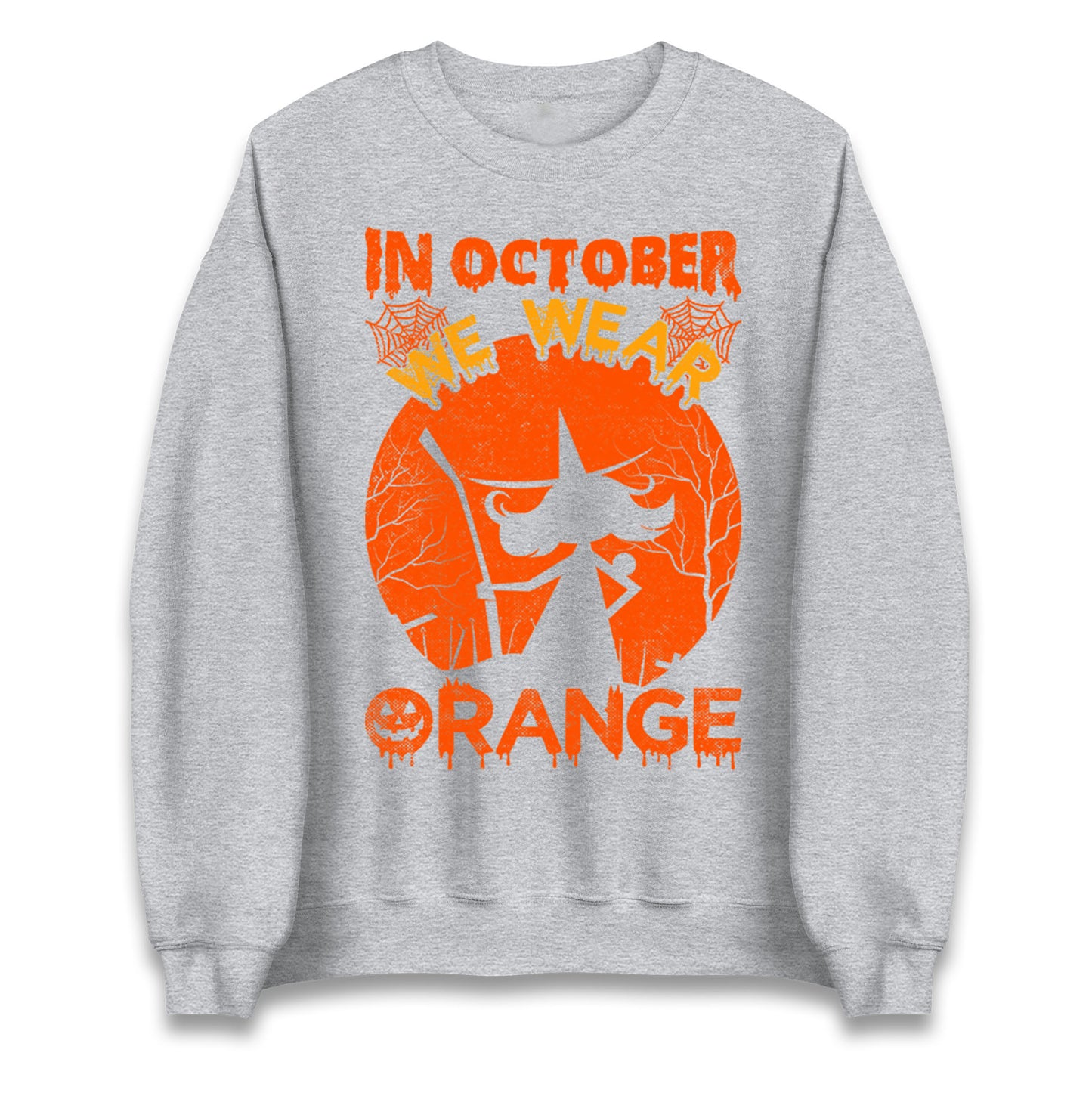 In October We Wear Orange Halloween Sweatshirt
