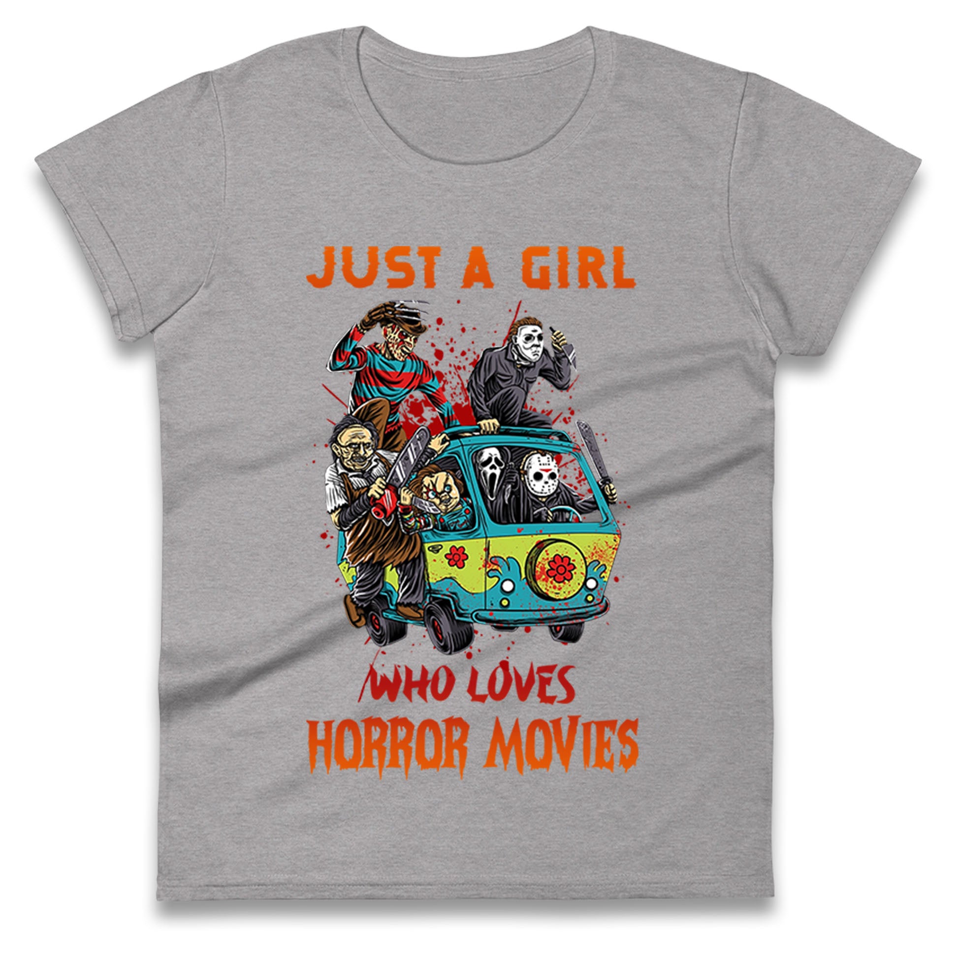 Just A Girl Who Loves Horror Movies Halloween t shirts
