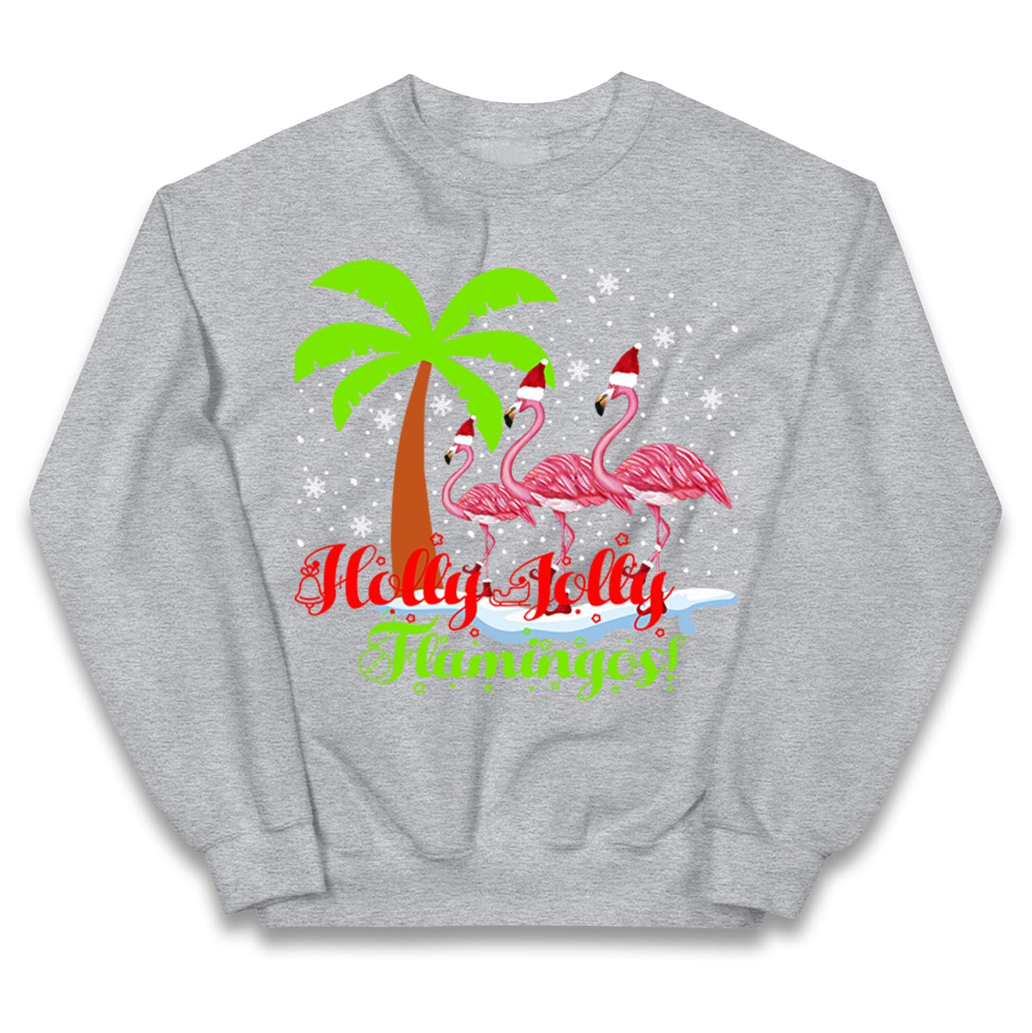 Holly Jolly Flamingos Christmas Kids Jumper