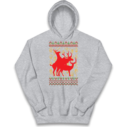 Reindeer Making Fun Christmas Hoodie