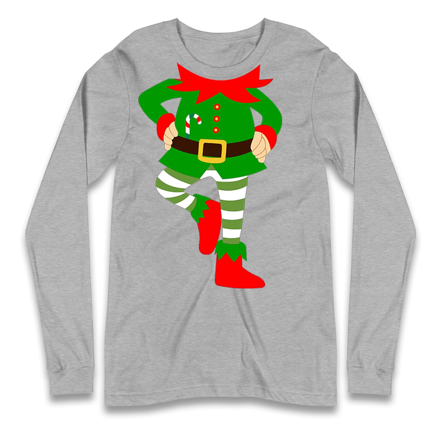 Personalise Christmas Party Wear Elf Long Sleeve T Shirt